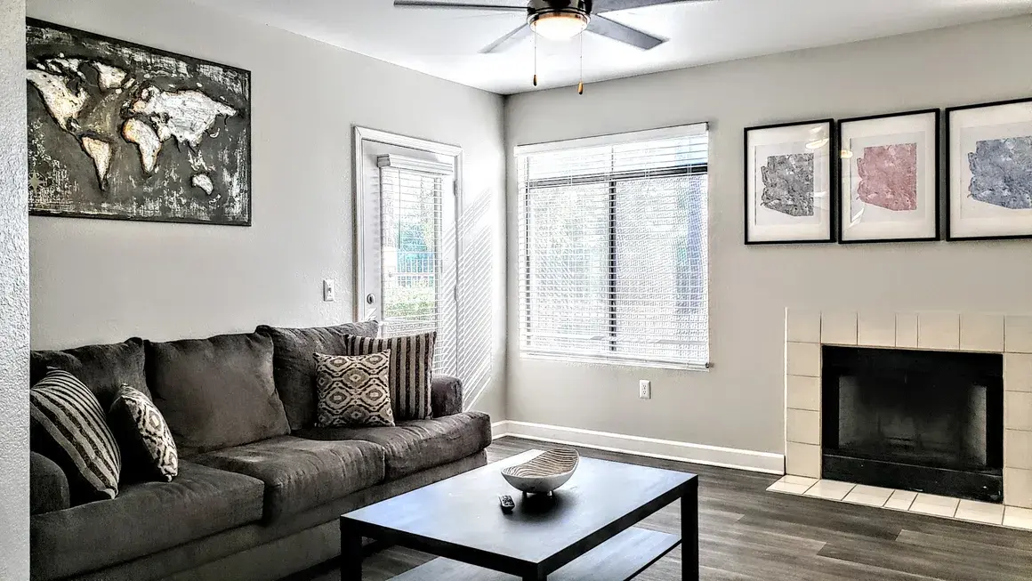 Furnished living and dining area